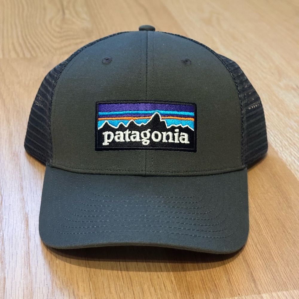 New Patagonia logo trucker hat - forge grey